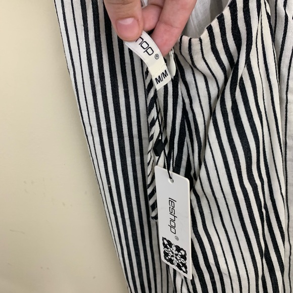 NWT Leshop Cross Back Pinstriped Jumpsuit - Picture 5 of 9
